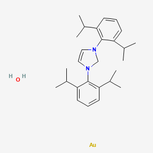 molecular formula C27H40AuN2O B14097666 (1,3-Bis(2,6-bis(1-methylethyl)phenyl)-1,3-dihydro-2H-imidazol-2-ylidene)hydroxygold 