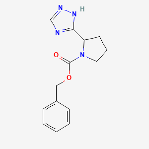molecular formula C14H16N4O2 B14097754 benzyl 2-(1H-1,2,4-triazol-5-yl)pyrrolidine-1-carboxylate 
