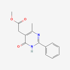 molecular formula C14H14N2O3 B14097769 Methyl (4-hydroxy-6-methyl-2-phenylpyrimidin-5-yl)acetate 