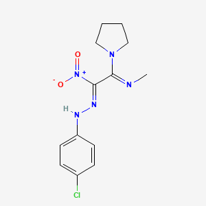 molecular formula C13H16ClN5O2 B14097940 4-chloro-N-[(Z)-(2-methylimino-1-nitro-2-pyrrolidin-1-ylethylidene)amino]aniline 