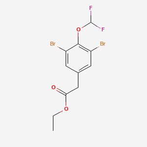 molecular formula C11H10Br2F2O3 B1409798 Ethyl 3,5-dibromo-4-(difluoromethoxy)phenylacetate CAS No. 1806325-38-1