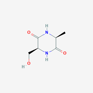molecular formula C6H10N2O3 B140981 (3S,6S)-3-(hydroxymethyl)-6-methylpiperazine-2,5-dione CAS No. 155225-26-6