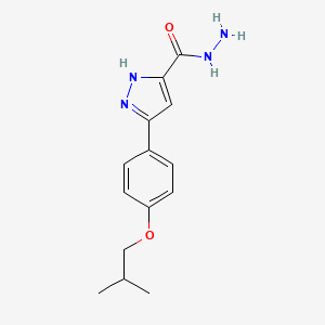 molecular formula C14H18N4O2 B14098176 5-(4-Isobutoxy-phenyl)-2H-pyrazole-3-carboxylic acid hydrazide 