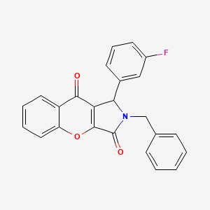 molecular formula C24H16FNO3 B14098224 2-Benzyl-1-(3-fluorophenyl)-1,2-dihydrochromeno[2,3-c]pyrrole-3,9-dione 
