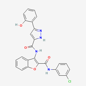molecular formula C25H17ClN4O4 B14098251 N-{2-[(3-chlorophenyl)carbamoyl]-1-benzofuran-3-yl}-5-(2-hydroxyphenyl)-1H-pyrazole-3-carboxamide 
