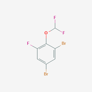 molecular formula C7H3Br2F3O B1409830 1,5-Dibromo-2-difluoromethoxy-3-fluorobenzene CAS No. 1803814-87-0