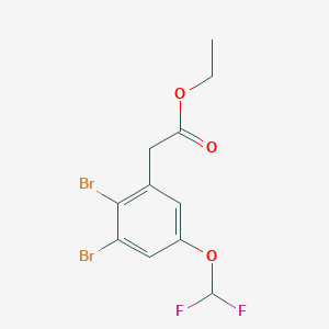 molecular formula C11H10Br2F2O3 B1409844 Ethyl 2,3-dibromo-5-(difluoromethoxy)phenylacetate CAS No. 1804936-33-1