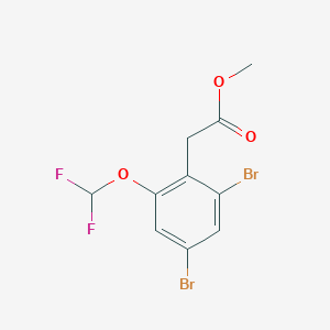 molecular formula C10H8Br2F2O3 B1409846 Methyl 2,4-dibromo-6-(difluoromethoxy)phenylacetate CAS No. 1806348-83-3