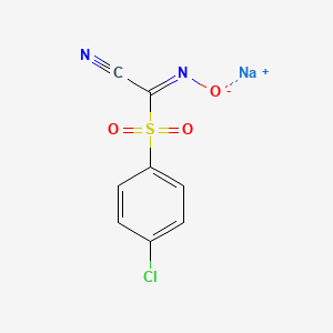 molecular formula C8H4ClN2NaO3S B14098470 sodium;(1Z)-1-(4-chlorophenyl)sulfonyl-N-oxidomethanimidoyl cyanide 