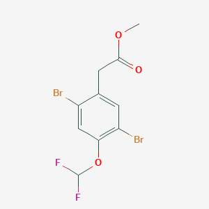 molecular formula C10H8Br2F2O3 B1409848 Methyl 2,5-dibromo-4-(difluoromethoxy)phenylacetate CAS No. 1803788-33-1