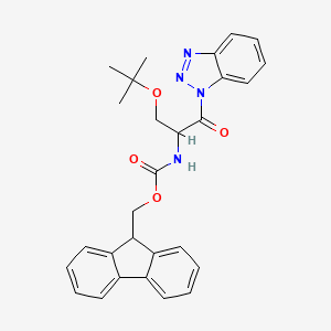 molecular formula C28H28N4O4 B14098483 9H-fluoren-9-ylmethyl N-[1-(benzotriazol-1-yl)-3-[(2-methylpropan-2-yl)oxy]-1-oxopropan-2-yl]carbamate 