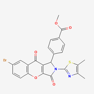 molecular formula C24H17BrN2O5S B14098489 Methyl 4-[7-bromo-2-(4,5-dimethyl-1,3-thiazol-2-yl)-3,9-dioxo-1,2,3,9-tetrahydrochromeno[2,3-c]pyrrol-1-yl]benzoate 