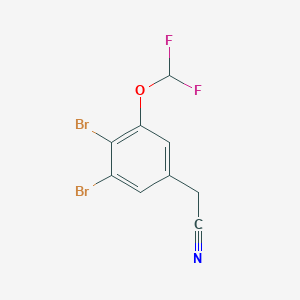 molecular formula C9H5Br2F2NO B1409849 3,4-Dibromo-5-(difluoromethoxy)phenylacetonitrile CAS No. 1806348-94-6