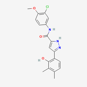 molecular formula C19H18ClN3O3 B14098763 N-(3-chloro-4-methoxyphenyl)-5-(2-hydroxy-3,4-dimethylphenyl)-1H-pyrazole-3-carboxamide 