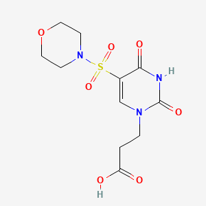 molecular formula C11H15N3O7S B14098791 3-(5-(morpholinosulfonyl)-2,4-dioxo-3,4-dihydropyrimidin-1(2H)-yl)propanoic acid 