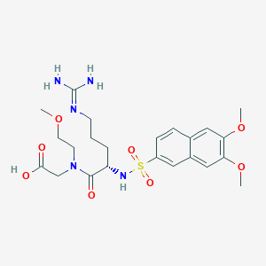 molecular formula C23H33N5O8S B14098834 N-(N(sup 2)-((6,7-Dimethoxy-2-naphthalenyl)sulfonyl)-L-arginyl)-N-(2-methoxyethyl)glycine CAS No. 66935-36-2