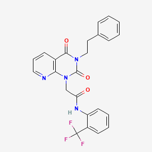 molecular formula C24H19F3N4O3 B14098845 2-[2,4-dioxo-3-(2-phenylethyl)-1H,2H,3H,4H-pyrido[2,3-d]pyrimidin-1-yl]-N-[2-(trifluoromethyl)phenyl]acetamide 