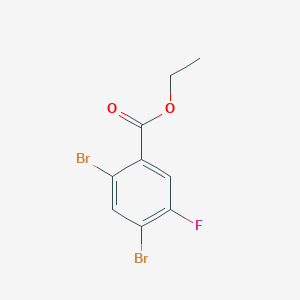 molecular formula C9H7Br2FO2 B1409887 Ethyl 2,4-dibromo-5-fluorobenzoate CAS No. 1806306-59-1