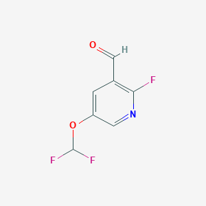 molecular formula C7H4F3NO2 B1409906 5-Difluoromethoxy-2-fluoro-3-formylpyridine CAS No. 1806275-28-4