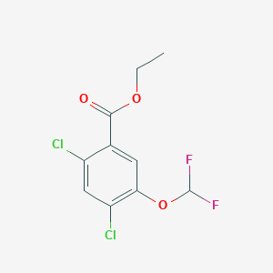 molecular formula C10H8Cl2F2O3 B1409916 Ethyl 2,4-dichloro-5-(difluoromethoxy)benzoate CAS No. 1804516-25-3