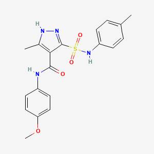 molecular formula C19H20N4O4S B14099162 N-(4-methoxyphenyl)-3-methyl-5-[(4-methylphenyl)sulfamoyl]-1H-pyrazole-4-carboxamide 