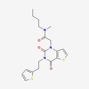 molecular formula C19H23N3O3S2 B14099314 N-butyl-2-(2,4-dioxo-3-(2-(thiophen-2-yl)ethyl)-3,4-dihydrothieno[3,2-d]pyrimidin-1(2H)-yl)-N-methylacetamide 
