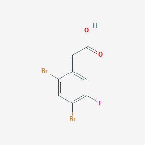 molecular formula C8H5Br2FO2 B1409938 2,4-Dibromo-5-fluorophenylacetic acid CAS No. 1806345-98-1