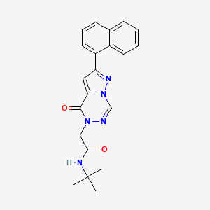 molecular formula C21H21N5O2 B14099428 N-tert-butyl-2-[2-(naphthalen-1-yl)-4-oxopyrazolo[1,5-d][1,2,4]triazin-5(4H)-yl]acetamide 