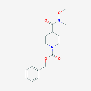 molecular formula C16H22N2O4 B140995 Benzyl 4-[methoxy(methyl)carbamoyl]piperidine-1-carboxylate CAS No. 148148-48-5