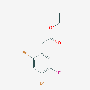 molecular formula C10H9Br2FO2 B1409950 Ethyl 2,4-dibromo-5-fluorophenylacetate CAS No. 1807182-40-6