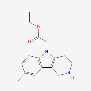 molecular formula C16H20N2O2 B14099657 Ethyl 2-(8-methyl-1,2,3,4-tetrahydropyrido[4,3-b]indol-5-yl)acetate 