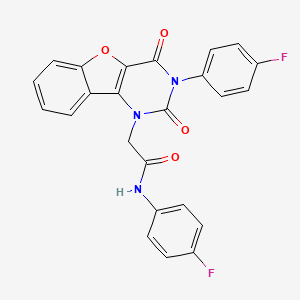 molecular formula C24H15F2N3O4 B14099833 N-(4-fluorophenyl)-2-(3-(4-fluorophenyl)-2,4-dioxo-3,4-dihydrobenzofuro[3,2-d]pyrimidin-1(2H)-yl)acetamide 