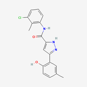 molecular formula C18H16ClN3O2 B14100109 N-(3-chloro-2-methylphenyl)-5-(2-hydroxy-5-methylphenyl)-1H-pyrazole-3-carboxamide 
