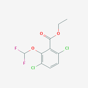 molecular formula C10H8Cl2F2O3 B1410013 Ethyl 3,6-dichloro-2-(difluoromethoxy)benzoate CAS No. 1803788-40-0