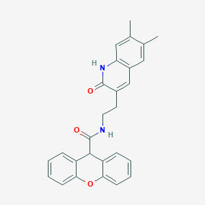 molecular formula C27H24N2O3 B14100149 N-[2-(6,7-dimethyl-2-oxo-1H-quinolin-3-yl)ethyl]-9H-xanthene-9-carboxamide 