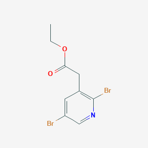 molecular formula C9H9Br2NO2 B1410024 Ethyl 2,5-dibromopyridine-3-acetate CAS No. 1807183-17-0