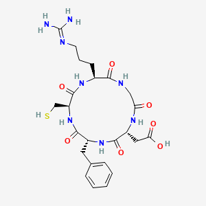 molecular formula C24H34N8O7S B14100384 Cyclo(-Arg-Gly-Asp-D-Phe-Cys) 