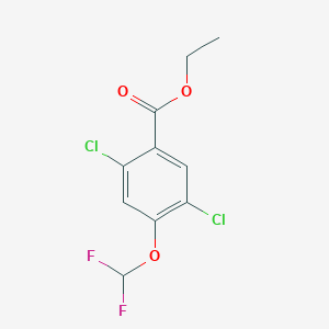 molecular formula C10H8Cl2F2O3 B1410047 Ethyl 2,5-dichloro-4-(difluoromethoxy)benzoate CAS No. 1803712-85-7