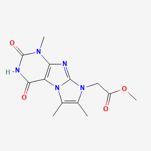 molecular formula C13H15N5O4 B14100475 methyl (4-hydroxy-1,6,7-trimethyl-2-oxo-1,2-dihydro-8H-imidazo[2,1-f]purin-8-yl)acetate 