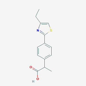molecular formula C14H15NO2S B141005 2-[4-(4-Ethylthiazol-2-yl)phenyl]propanoic acid CAS No. 132483-47-7
