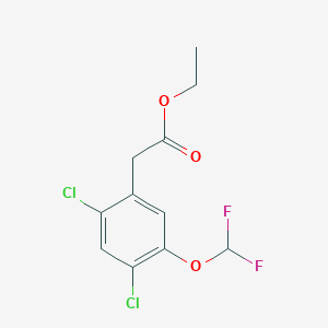 molecular formula C11H10Cl2F2O3 B1410050 Ethyl 2,4-dichloro-5-(difluoromethoxy)phenylacetate CAS No. 1804884-99-8