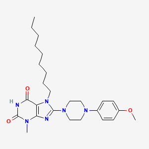 molecular formula C26H38N6O3 B14100523 6-hydroxy-8-[4-(4-methoxyphenyl)piperazin-1-yl]-3-methyl-7-nonyl-3,7-dihydro-2H-purin-2-one 