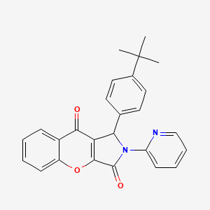 molecular formula C26H22N2O3 B14100530 1-(4-Tert-butylphenyl)-2-(pyridin-2-yl)-1,2-dihydrochromeno[2,3-c]pyrrole-3,9-dione 