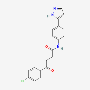 molecular formula C19H16ClN3O2 B14100578 N-(4-(1H-pyrazol-3-yl)phenyl)-4-(4-chlorophenyl)-4-oxobutanamide 