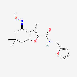 molecular formula C17H20N2O4 B14100640 (4E)-N-(furan-2-ylmethyl)-4-(hydroxyimino)-3,6,6-trimethyl-4,5,6,7-tetrahydro-1-benzofuran-2-carboxamide 
