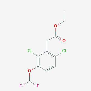 molecular formula C11H10Cl2F2O3 B1410065 Ethyl 2,6-dichloro-3-(difluoromethoxy)phenylacetate CAS No. 1804517-09-6