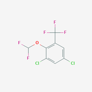 molecular formula C8H3Cl2F5O B1410075 3,5-Dichloro-2-(difluoromethoxy)benzotrifluoride CAS No. 1807184-46-8