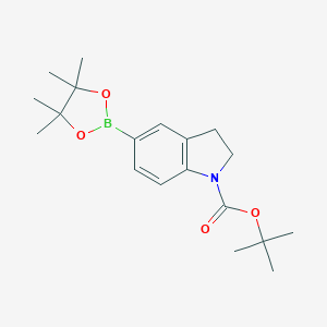 molecular formula C19H28BNO4 B141008 Tert-butyl 5-(4,4,5,5-tetramethyl-1,3,2-dioxaborolan-2-YL)indoline-1-carboxylate CAS No. 837392-67-3