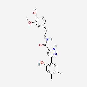 molecular formula C22H25N3O4 B14100973 N-[2-(3,4-dimethoxyphenyl)ethyl]-5-(2-hydroxy-4,5-dimethylphenyl)-1H-pyrazole-3-carboxamide 