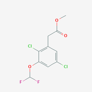 molecular formula C10H8Cl2F2O3 B1410098 Methyl 2,5-dichloro-3-(difluoromethoxy)phenylacetate CAS No. 1806352-55-5